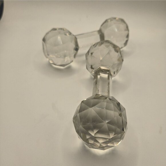 Vintage Faceted Glass Crystal Knife Rest Set of 2 - Picture 3 of 3